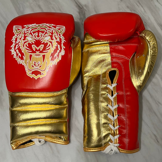 Pantera Boxing Glove Red/Gold Mettalic